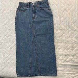 Women's Blue Denim Skirt with back slit